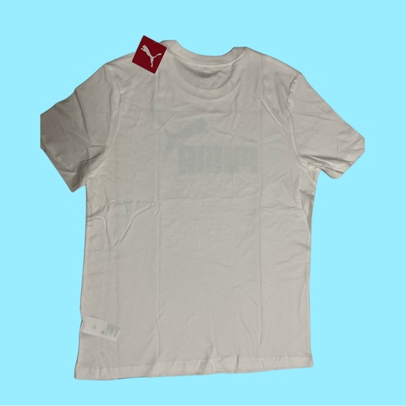 PUMA Mens Essentials Logo Tee White -Future Blue Size L - Picture 4 of 6